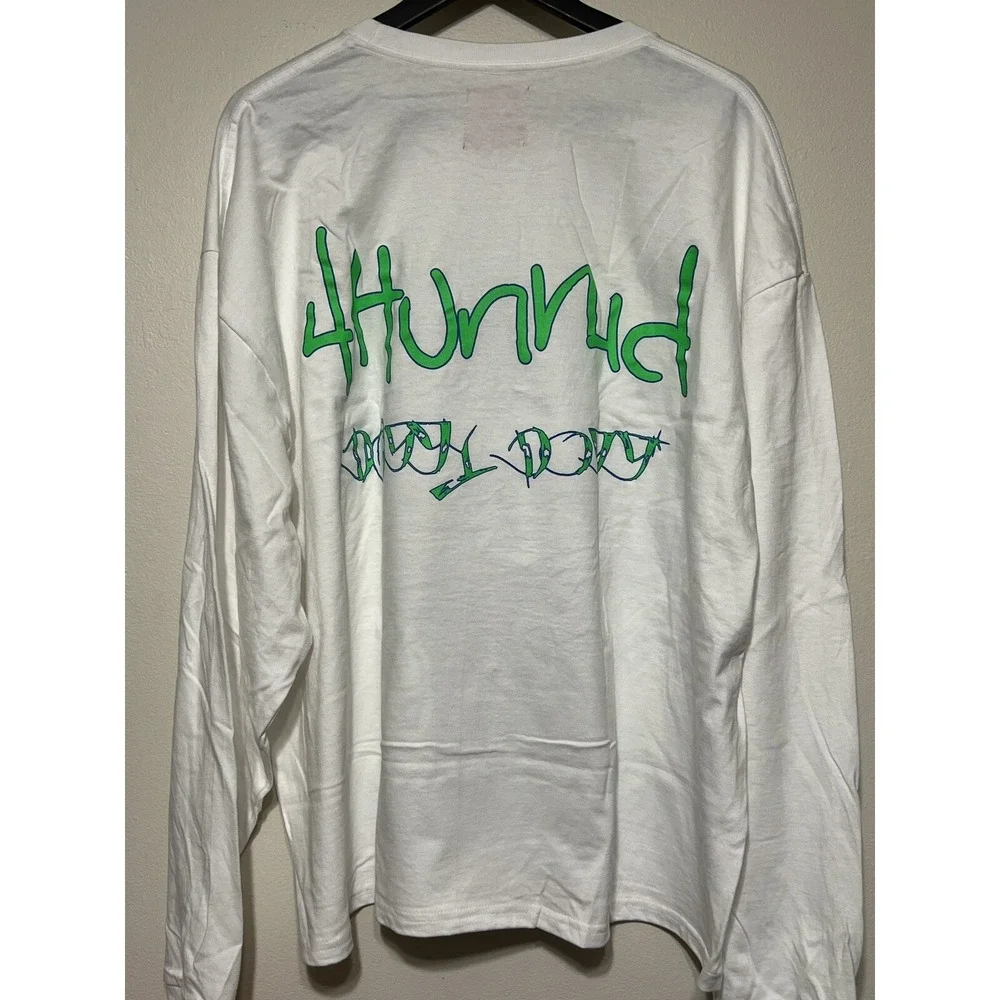 4Hunnid Snoop Dogg Murder Was The Case Long Sleeve Tee XXL White Hip Hop